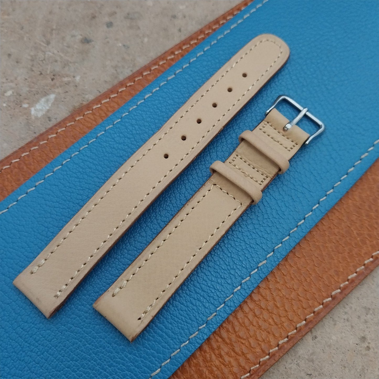 Elgin Buckle & Long 5/8" Calf Leather nos ORD A-11 1950s Vintage Watch Strap