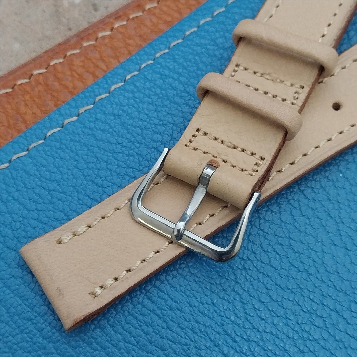 Elgin Buckle & Long 5/8" Calf Leather nos ORD A-11 1950s Vintage Watch Strap