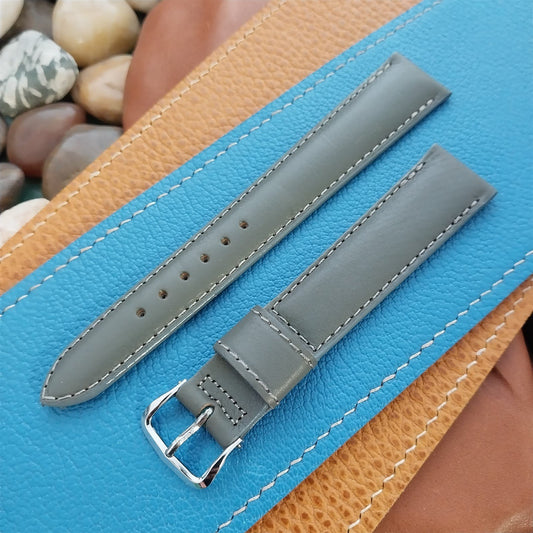 3/4" Kreisler Gray Calfskin Leather Long Unused Classic 50s Vintage Watch Strap