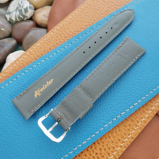 3/4" Kreisler Gray Calfskin Leather Long Unused Classic 50s Vintage Watch Strap