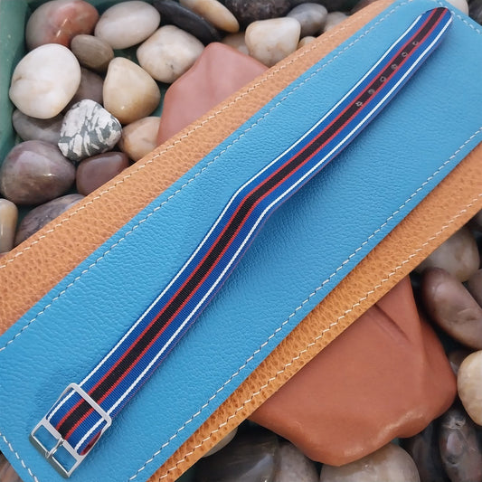 18mm Striped Perlon Reversible 1-Piece Classic Unused 1960s Vintage Watch Band