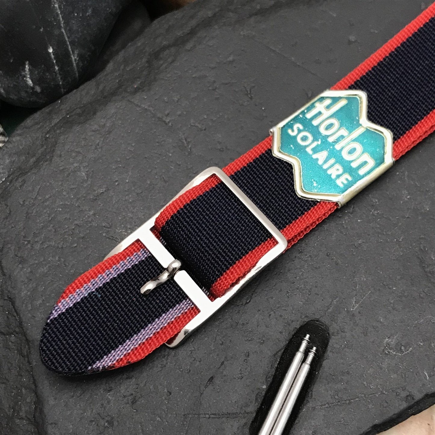 16mm 1960s Reversible Perlon Vintage Watch Band Regimental Military Watch Strap