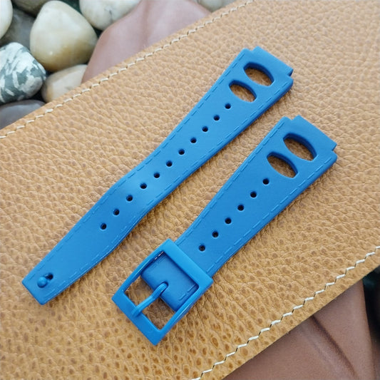 Vintage 16mm RK Swiss Direct Read Jump Hour Blue nos 1970s Rally Watch Band