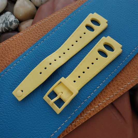 16mm RK Swiss Skindiver Yellow Tropical nos 1970s Vintage Watch Band