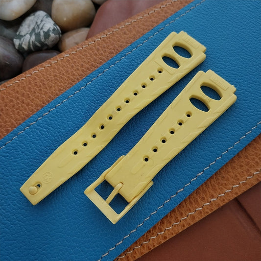16mm RK Swiss Skindiver Yellow Tropical nos 1970s Vintage Watch Band
