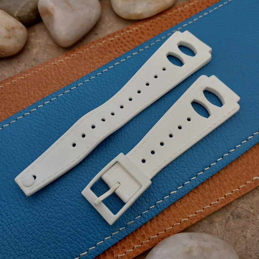 18mm RK Swiss White Direct Read Jump Hour Unused nos 1960s-1970s Watch Band