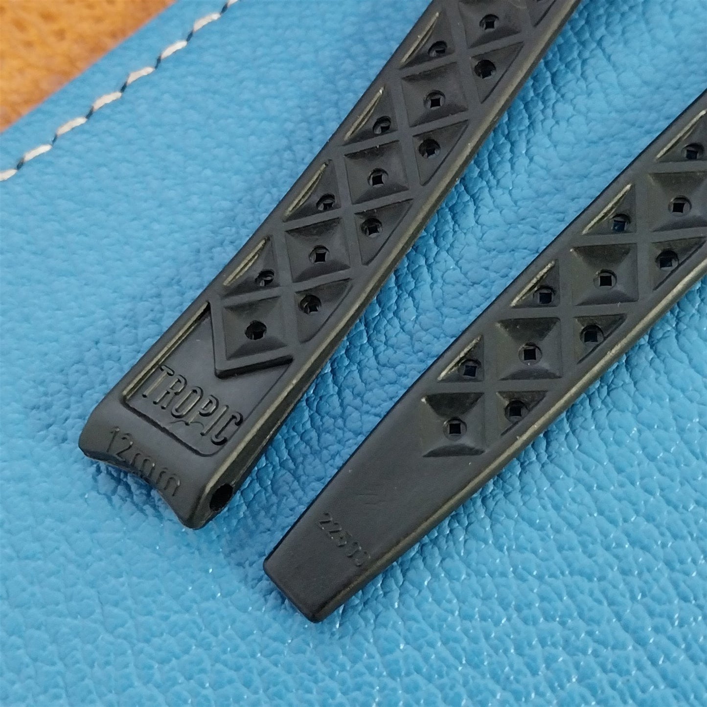 Vintage 12mm Swiss Tropic Skindiver Dive Rubber Strap Unused 1960s Watch Band