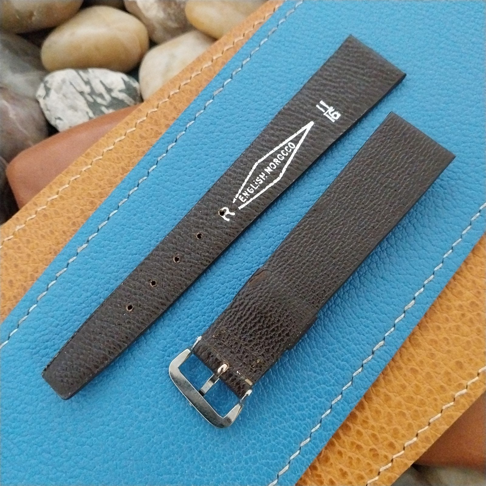 Vintage 18mm English Morocco Single-Keeper Classic Tapered Unused nos Watch Band