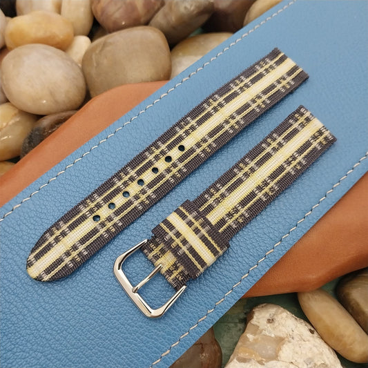 18mm Madras Plaid Classic Tropical Nylon Unused nos 1950s Vintage Watch Band