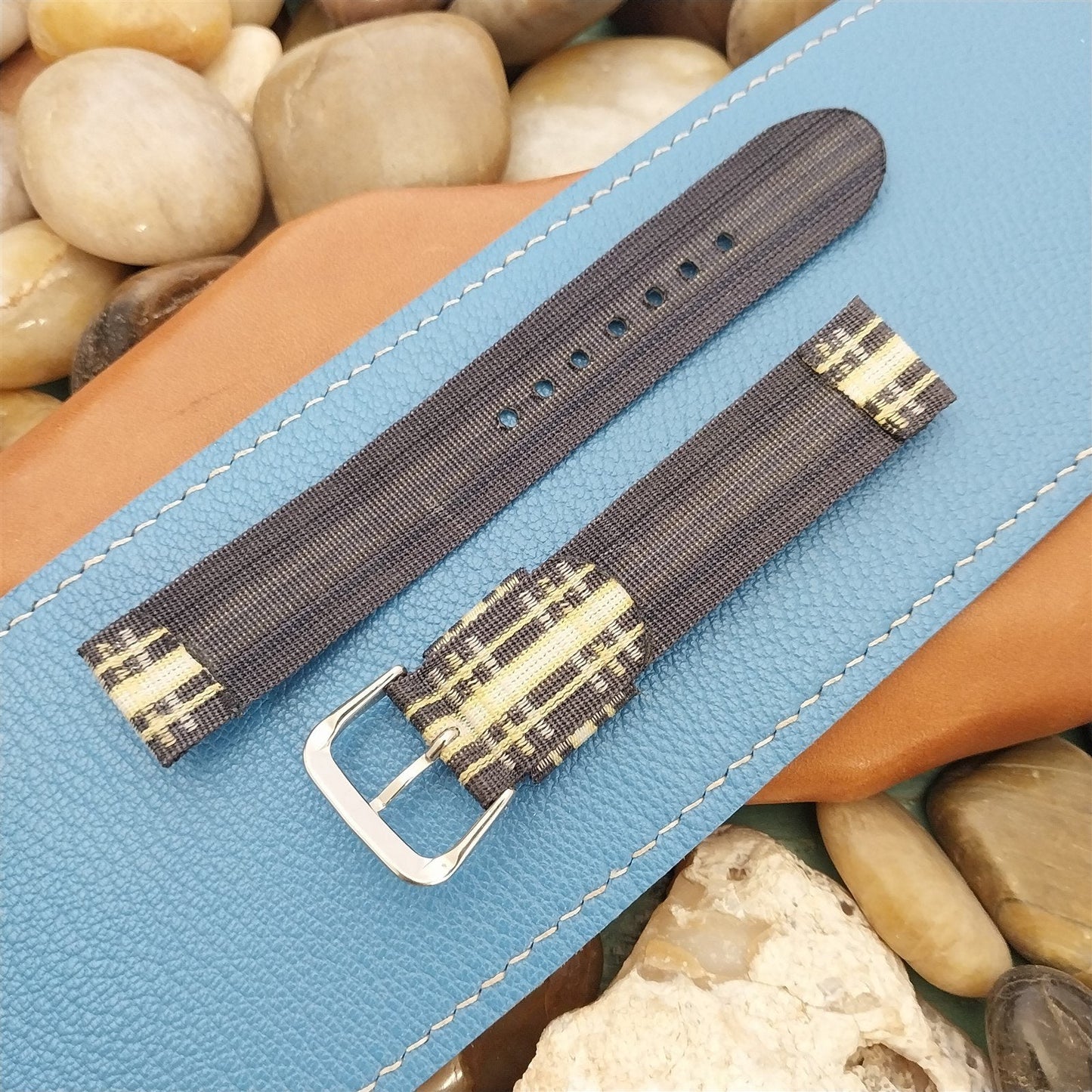 18mm Madras Plaid Classic Tropical Nylon Unused nos 1950s Vintage Watch Band