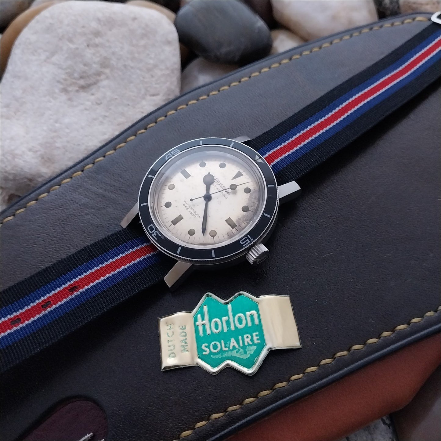 Vintage 18mm Striped Perlon Classic NOS 1960s Single Pass Unused Watch Strap