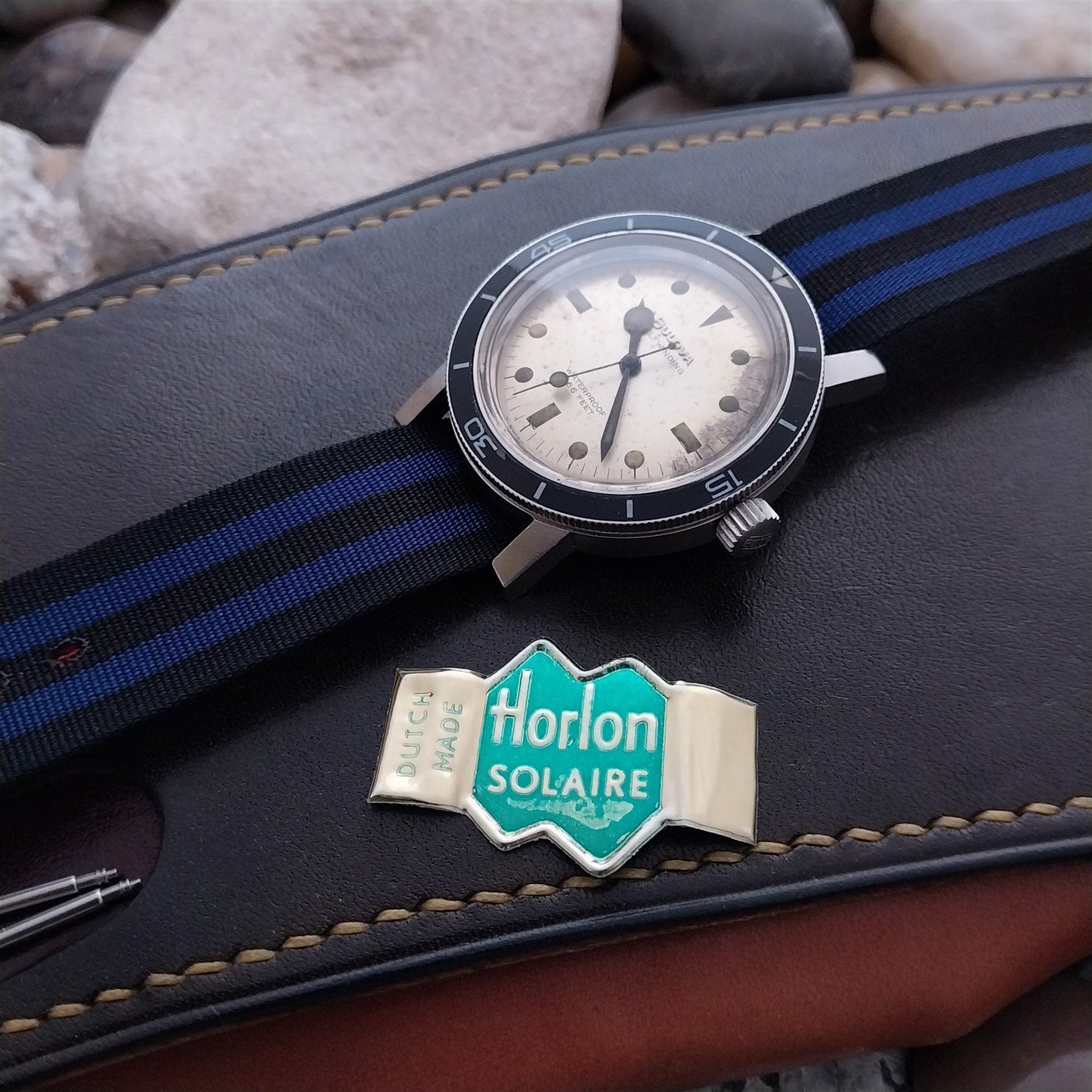 Vintage 18mm Striped Perlon Classic NOS 1960s Single Pass Unused Watch Strap