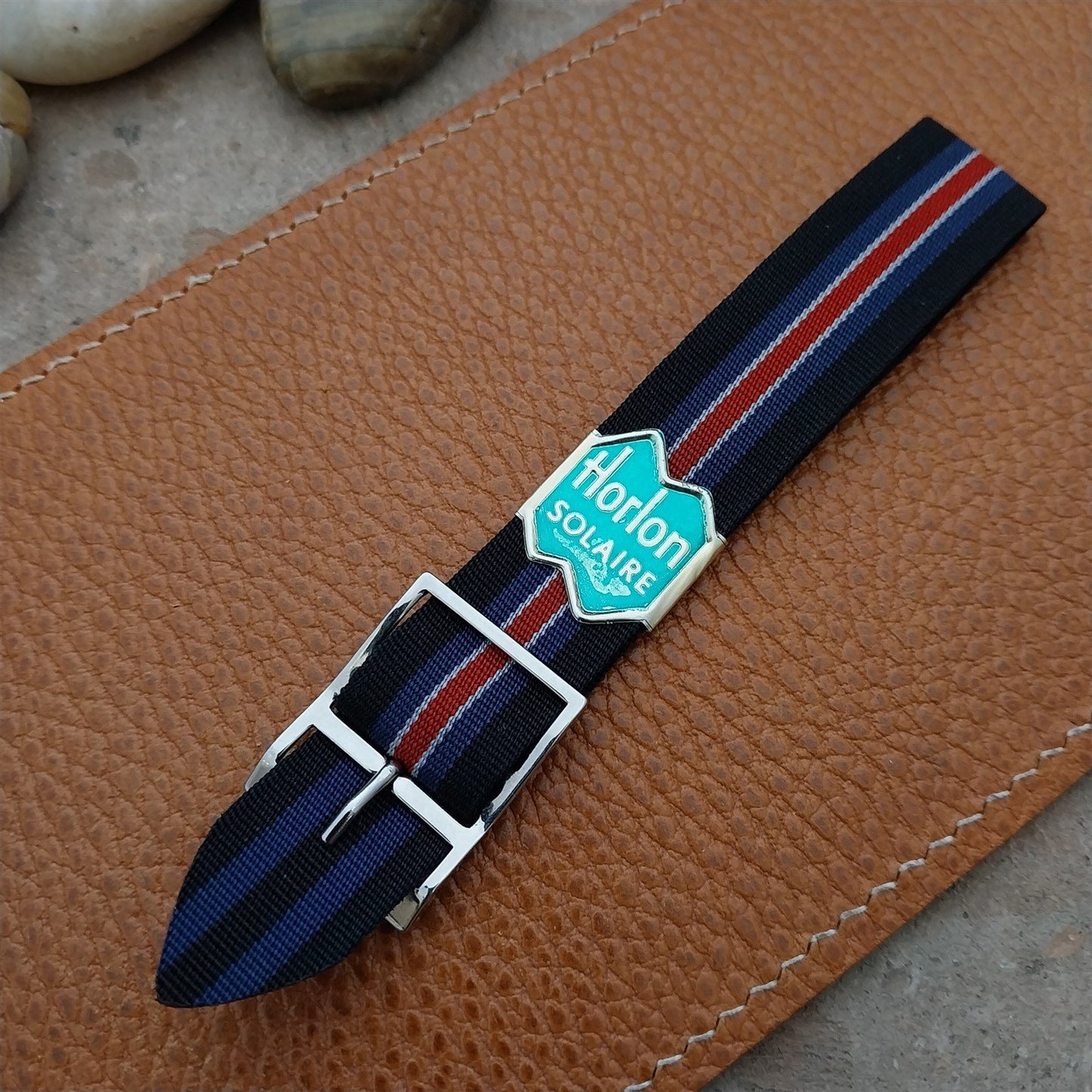 Vintage 18mm Striped Perlon Classic NOS 1960s Single Pass Unused Watch Strap