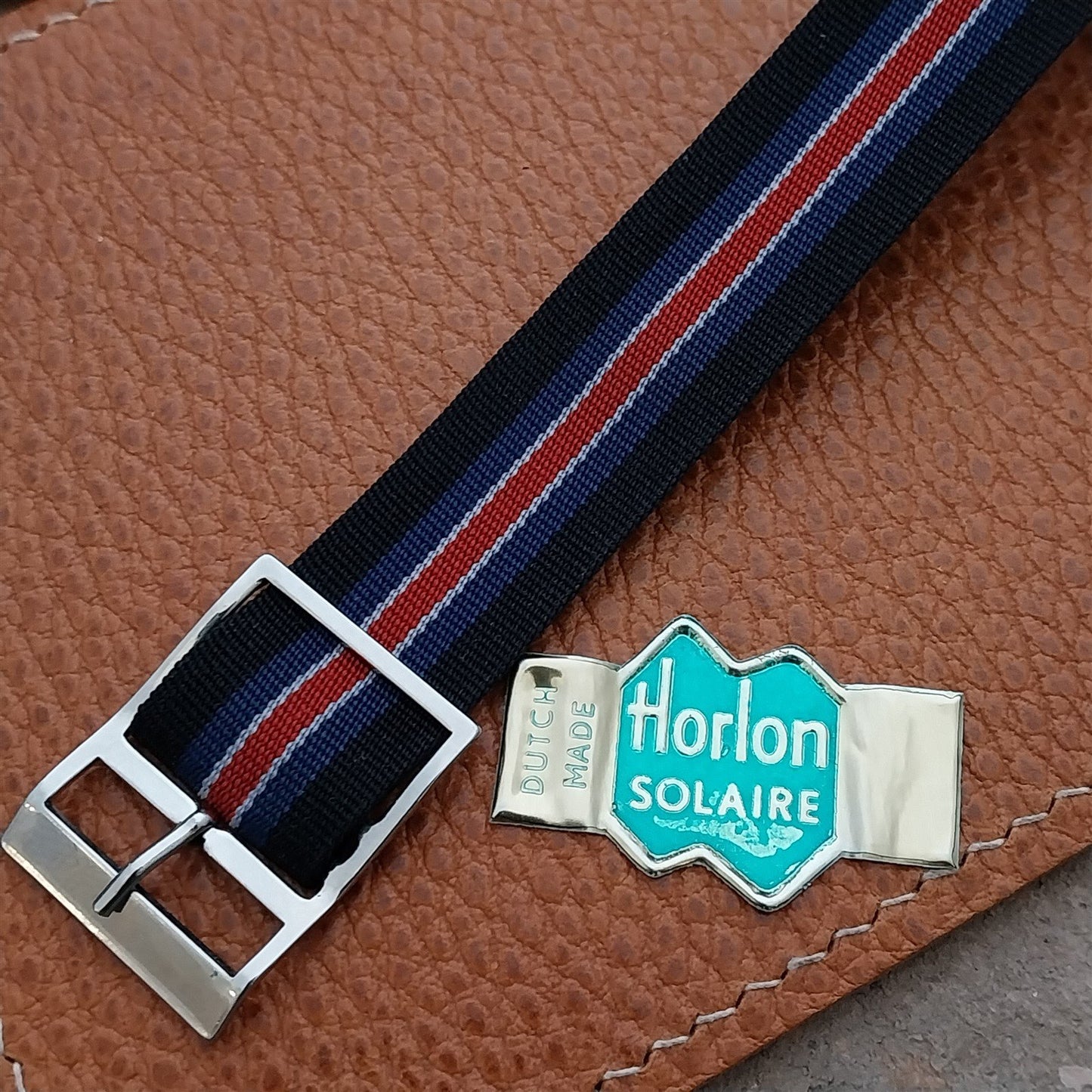 Vintage 18mm Striped Perlon Classic NOS 1960s Single Pass Unused Watch Strap