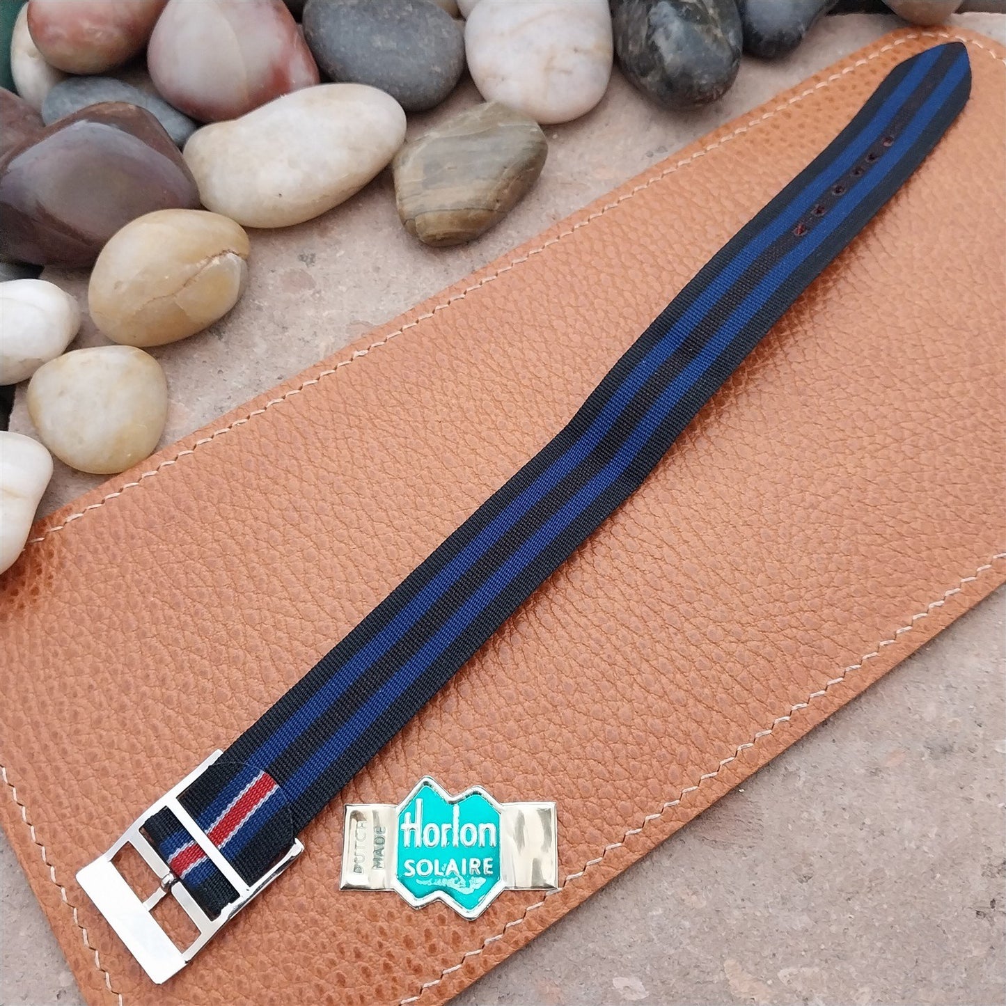 Vintage 18mm Striped Perlon Classic NOS 1960s Single Pass Unused Watch Strap