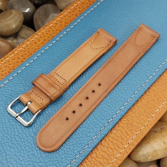 Light Brown Shell Cordovan 5/8" & Elgin Buckle nos 1950s Vintage Watch Band