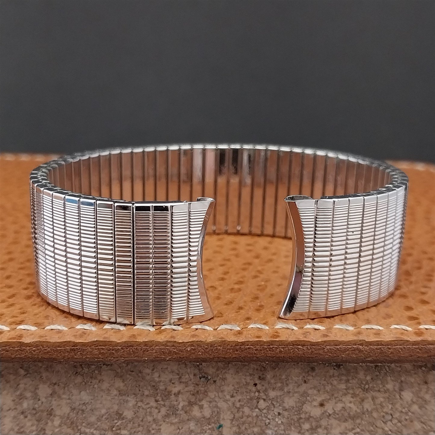 Vintage 17.2mm 10K White Gold-Filled Classic Speidel Thinline Unused Watch Band