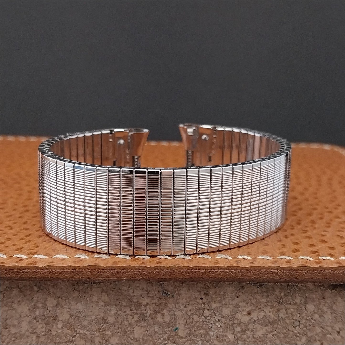 Vintage 17.2mm 10K White Gold-Filled Classic Speidel Thinline Unused Watch Band