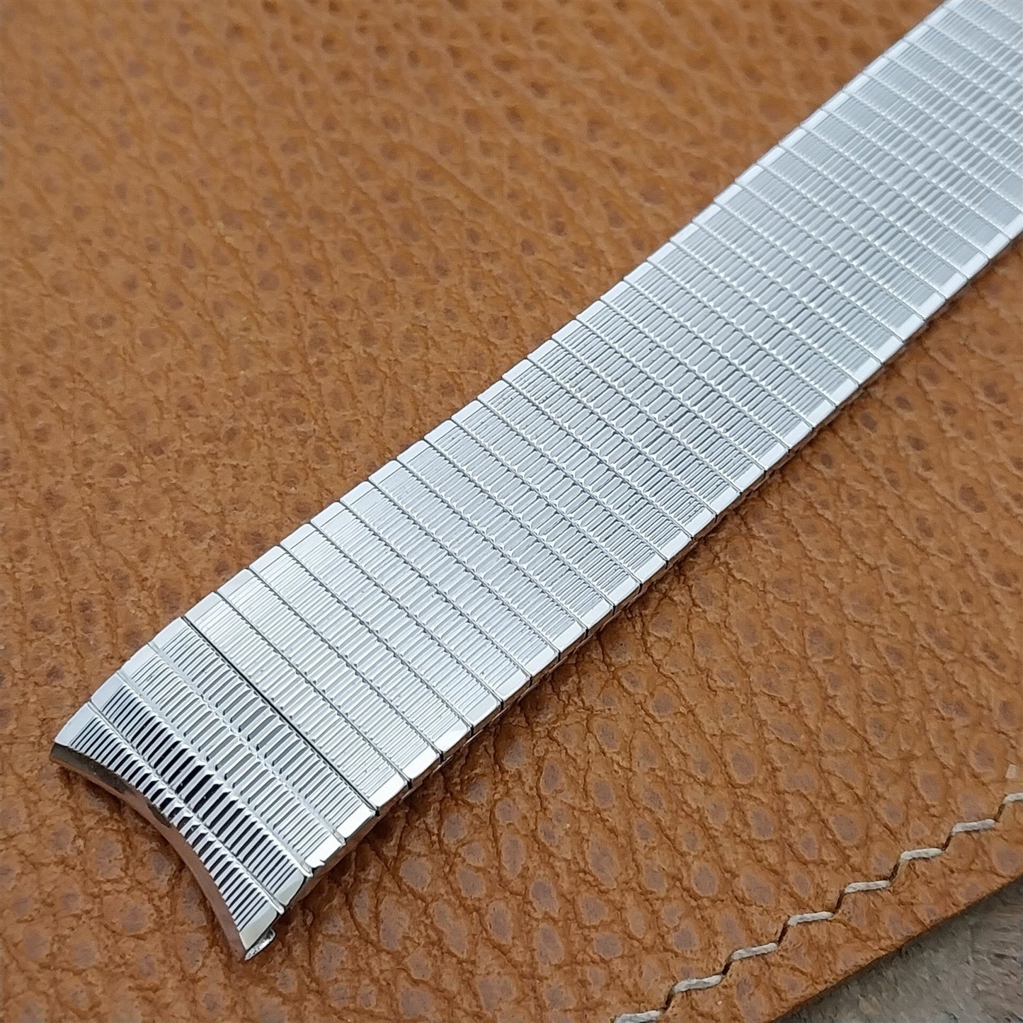 Vintage 17.2mm 10K White Gold-Filled Classic Speidel Thinline Unused Watch Band
