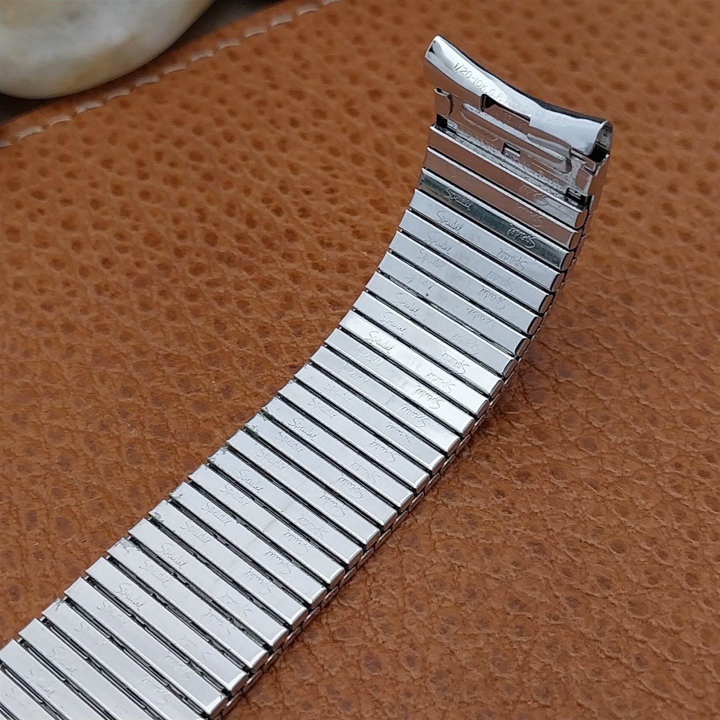 Vintage 17.2mm 10K White Gold-Filled Classic Speidel Thinline Unused Watch Band