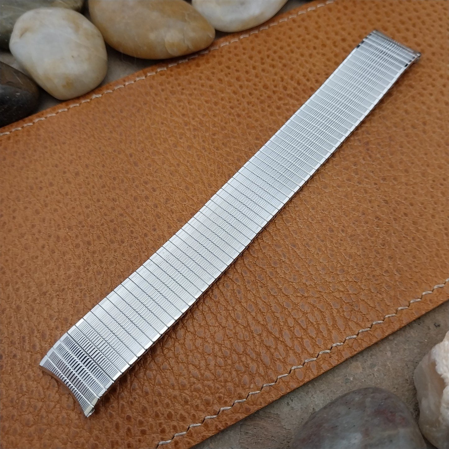 Vintage 17.2mm 10K White Gold-Filled Classic Speidel Thinline Unused Watch Band
