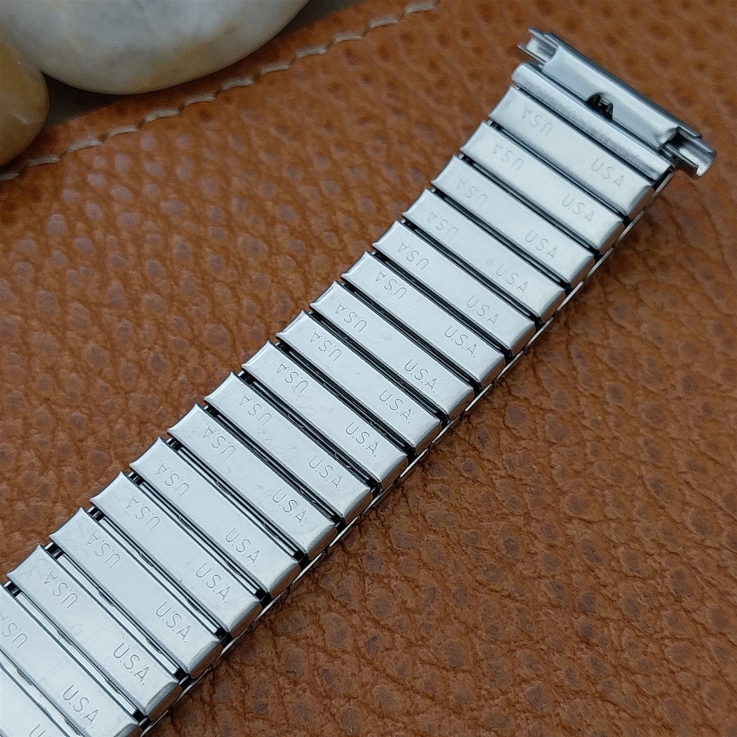 Speidel Rice Beads 18mm 19mm Stainless Steel Long Unused 70s Vintage Watch Band