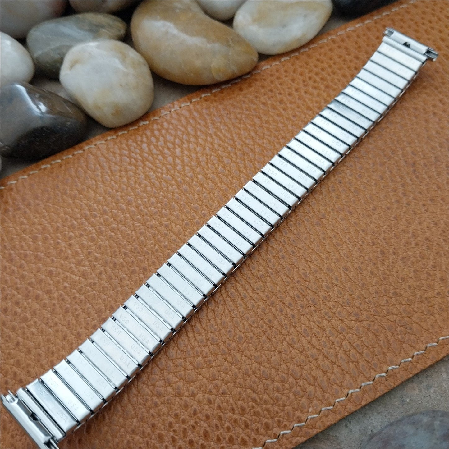 Speidel Rice Beads 18mm 19mm Stainless Steel Long Unused 70s Vintage Watch Band