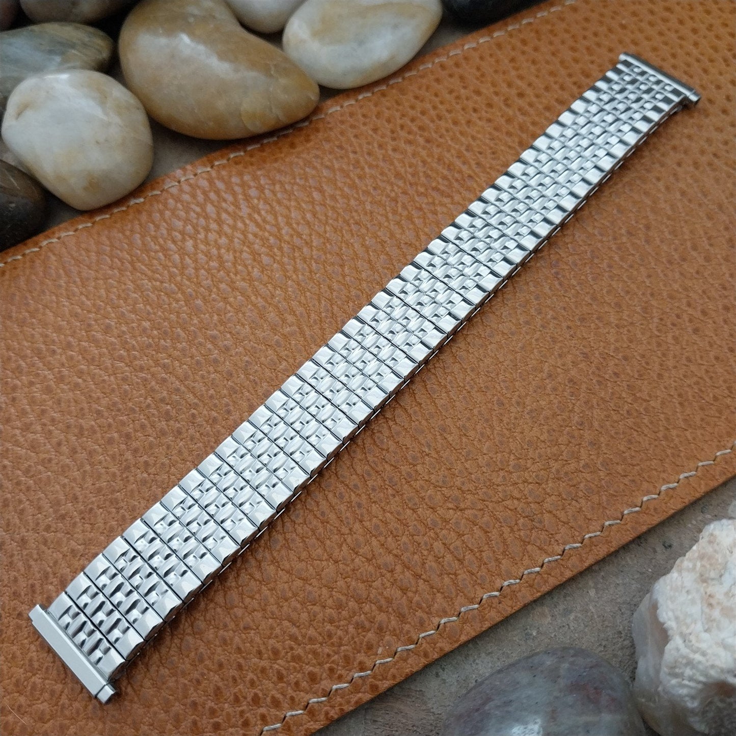 Speidel Rice Beads 18mm 19mm Stainless Steel Long Unused 70s Vintage Watch Band