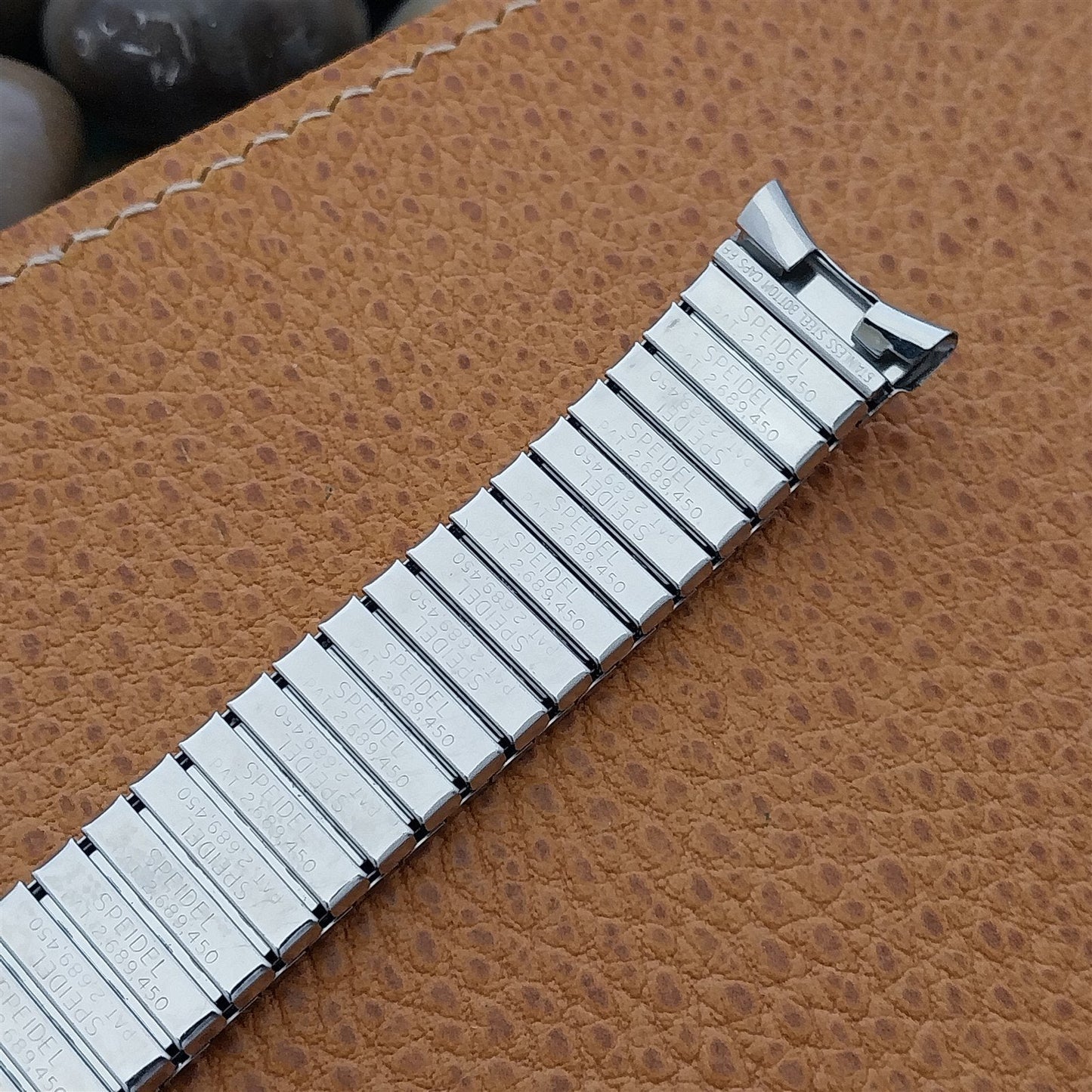 Vintage 1968 17.2mm Rice Beads Stainless Steel Speidel Classic Unused Watch Band