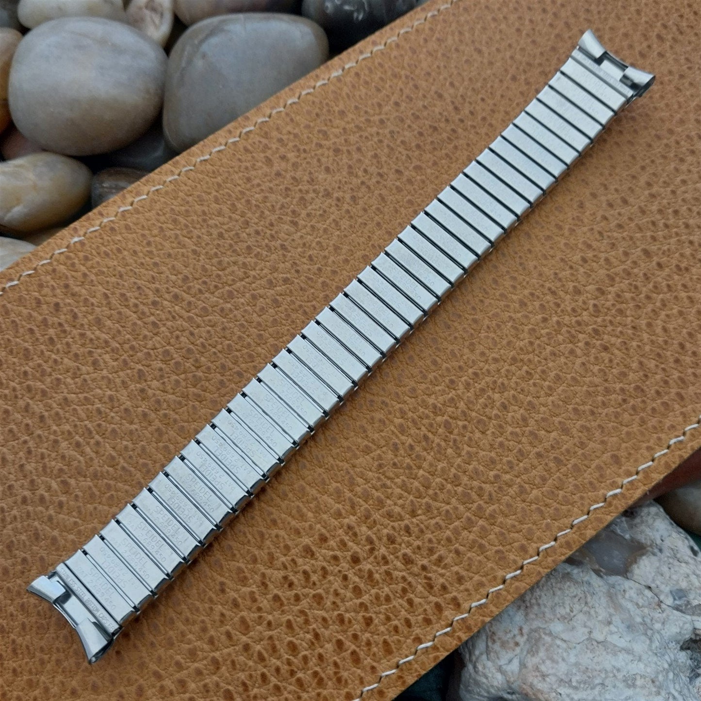 Vintage 1968 17.2mm Rice Beads Stainless Steel Speidel Classic Unused Watch Band