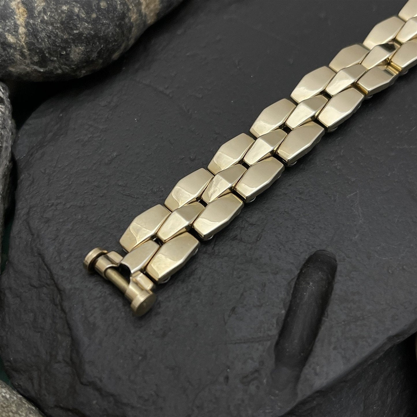 Vintage 12k 1950s Yellow Gold-Filled Ladies Vintage Watch Band Apex Quadra-Flex