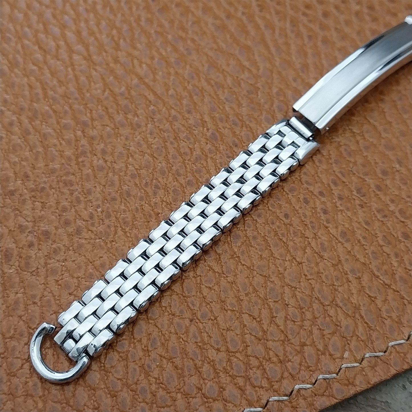 Vintage White Gold-Filled Ladies Basketweave Kreisler Unused 1950s Watch Band