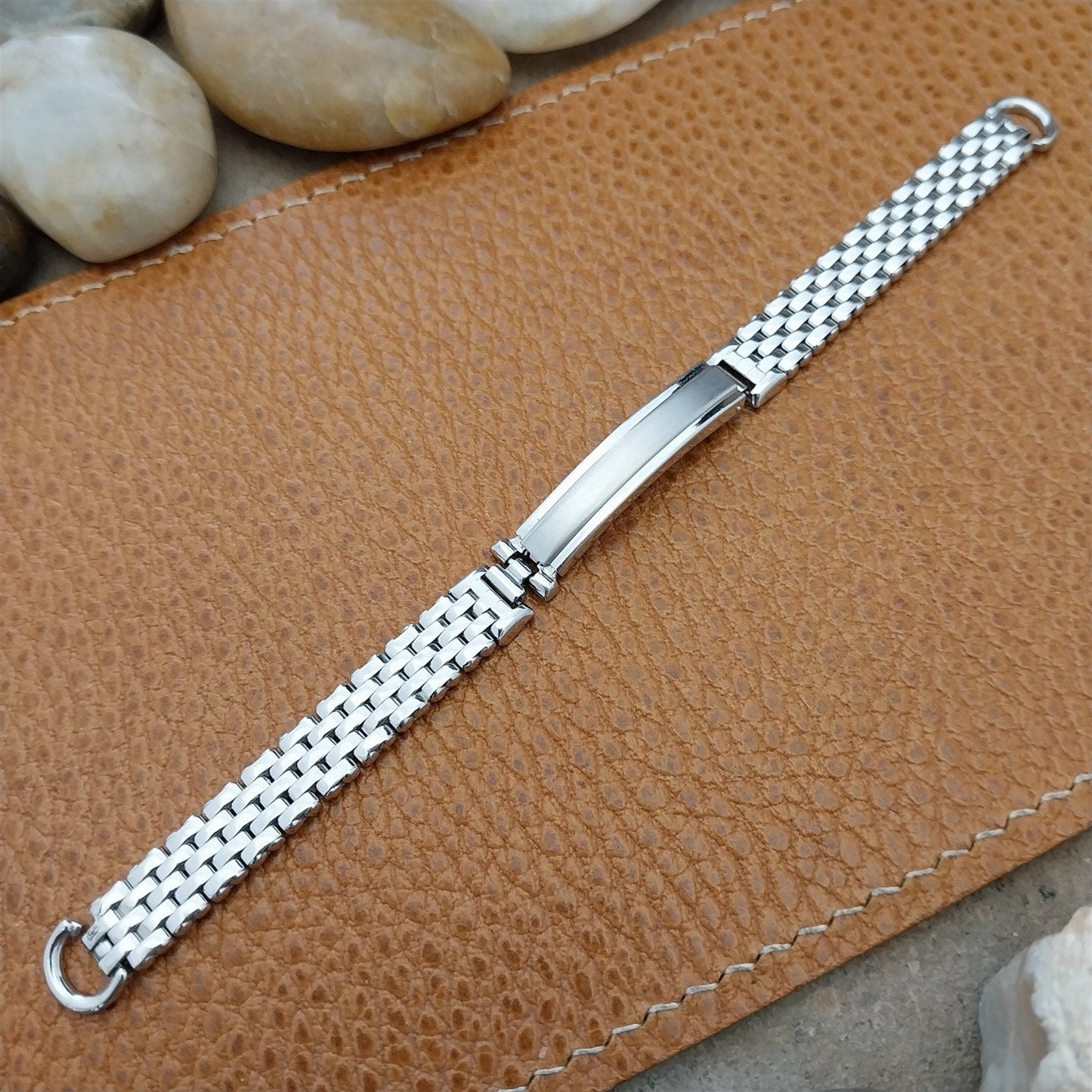 Vintage White Gold-Filled Ladies Basketweave Kreisler Unused 1950s Watch Band