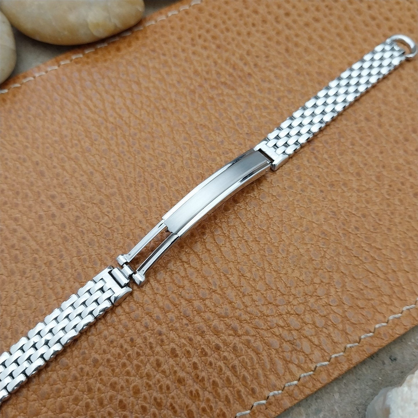 Vintage White Gold-Filled Ladies Basketweave Kreisler Unused 1950s Watch Band