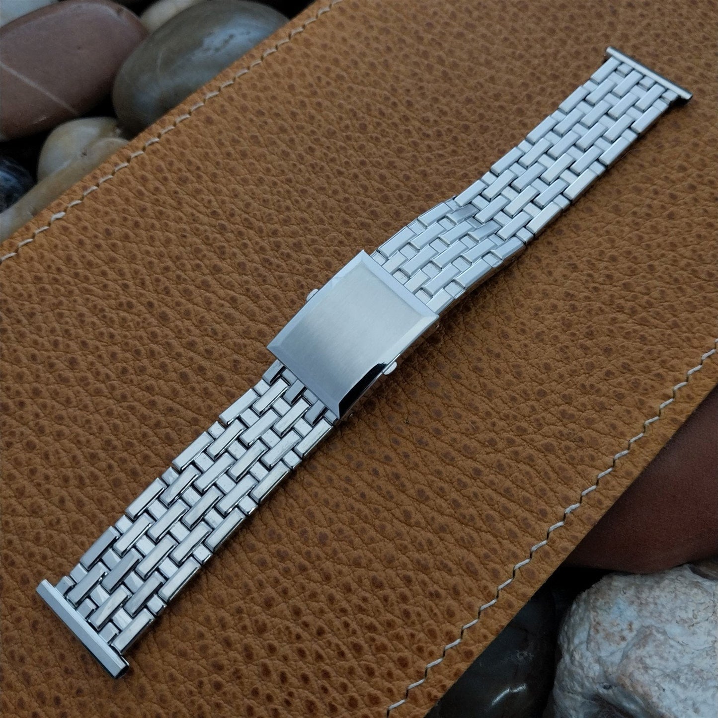 19mm 18mm White Gold-Filled Speidel Fort Knox Classic 1950s Vintage Watch Band