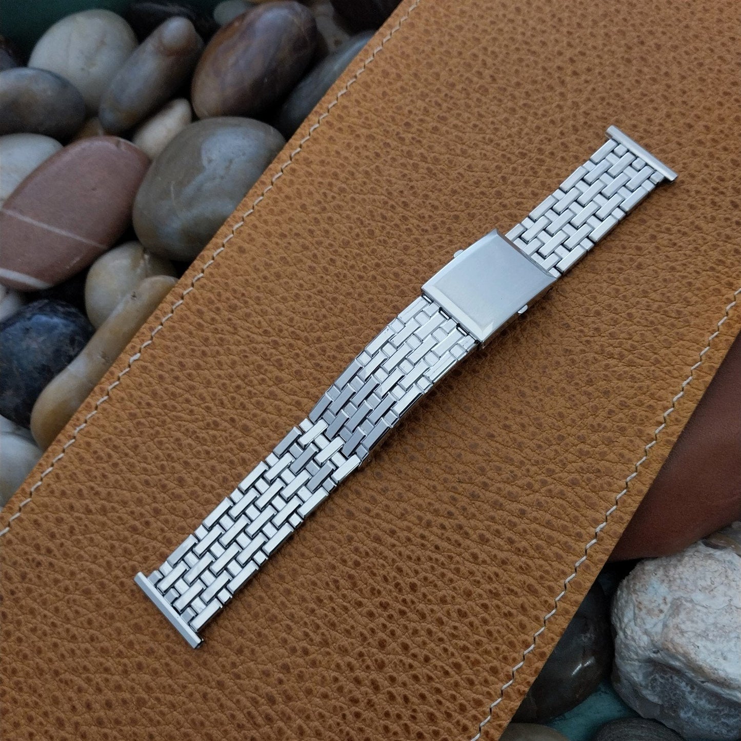 19mm 18mm White Gold-Filled Speidel Fort Knox Classic 1950s Vintage Watch Band