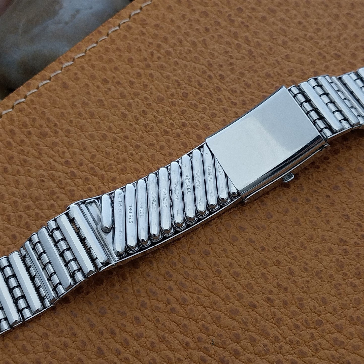 19mm 18mm White Gold-Filled Speidel Fort Knox Classic 1950s Vintage Watch Band