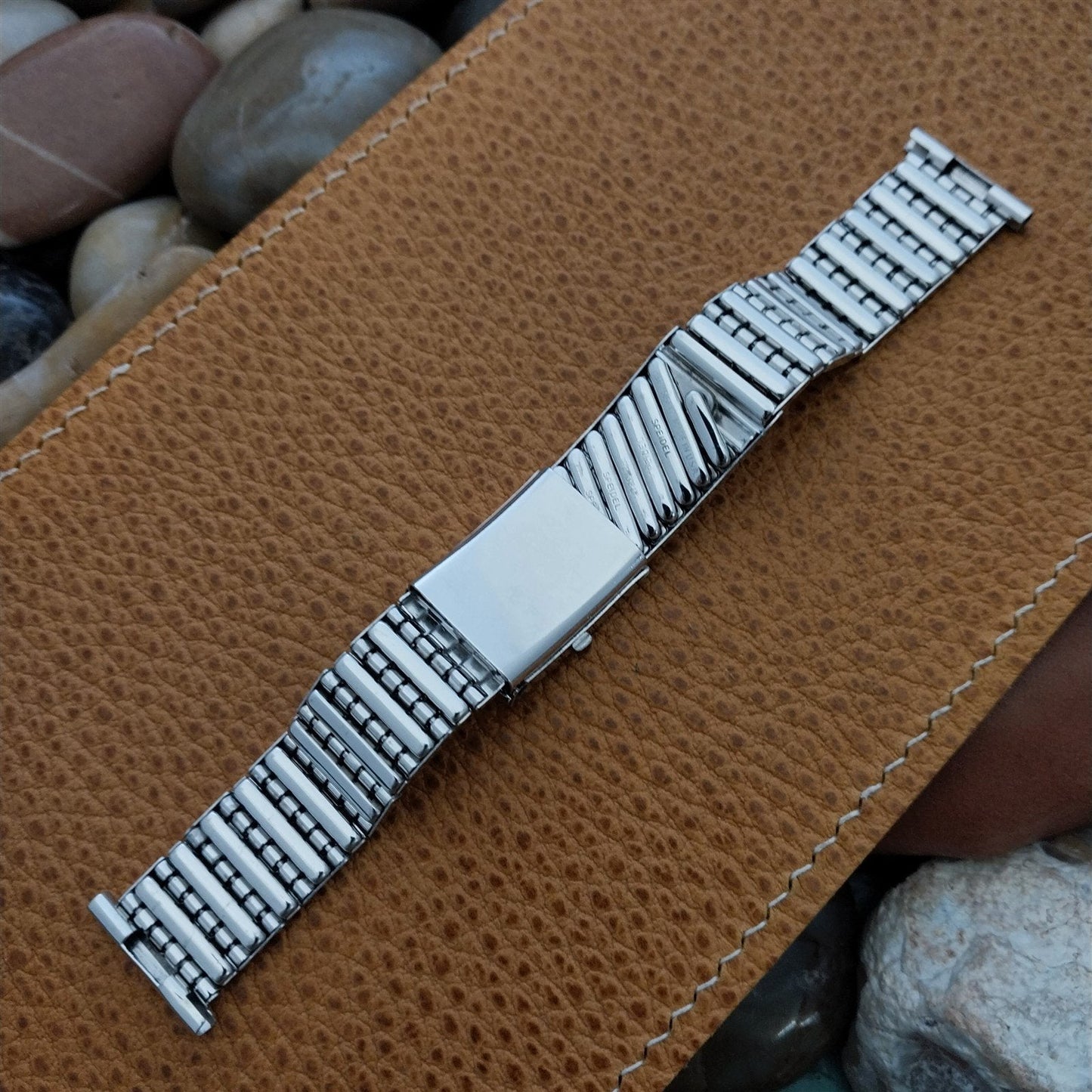 19mm 18mm White Gold-Filled Speidel Fort Knox Classic 1950s Vintage Watch Band