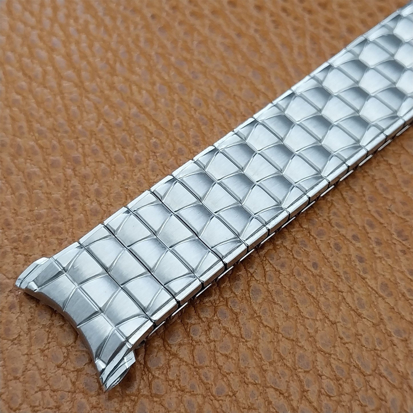 1964 19mm 18mm Matte White Gold-Fill Speidel Spartacus Unused Vintage Watch Band