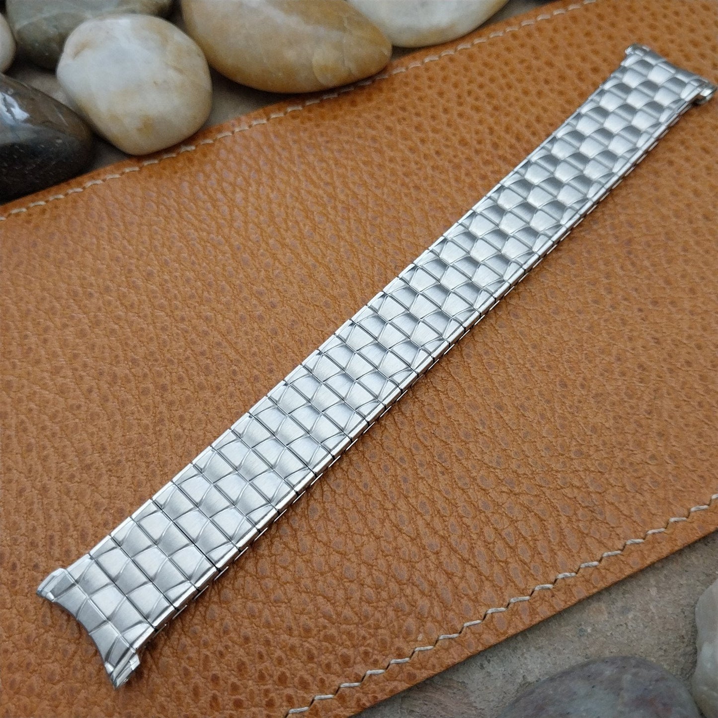 1964 19mm 18mm Matte White Gold-Fill Speidel Spartacus Unused Vintage Watch Band