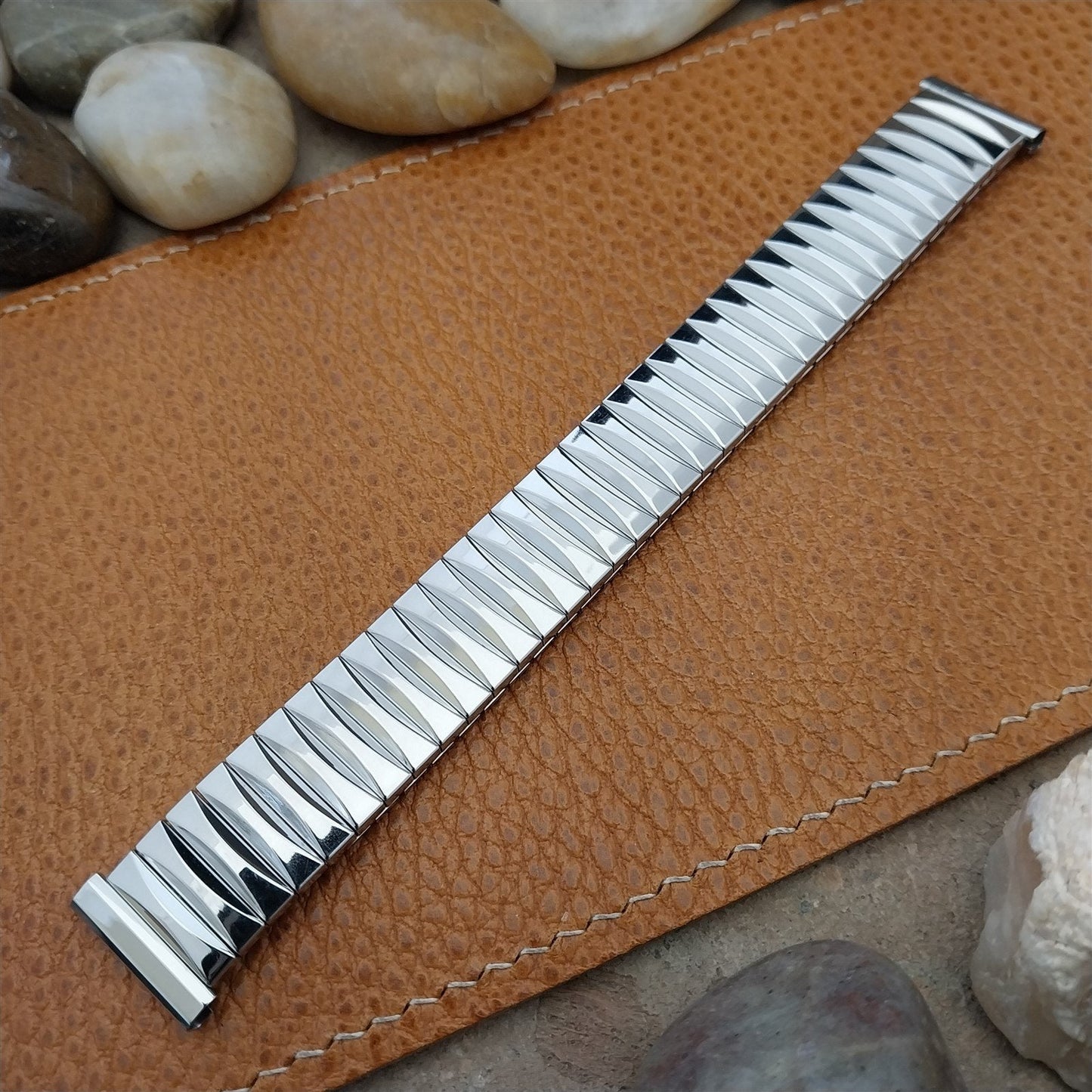 17.2mm 1960s Stainless Steel Expansion Flex-Let Unused nos Vintage Watch Band