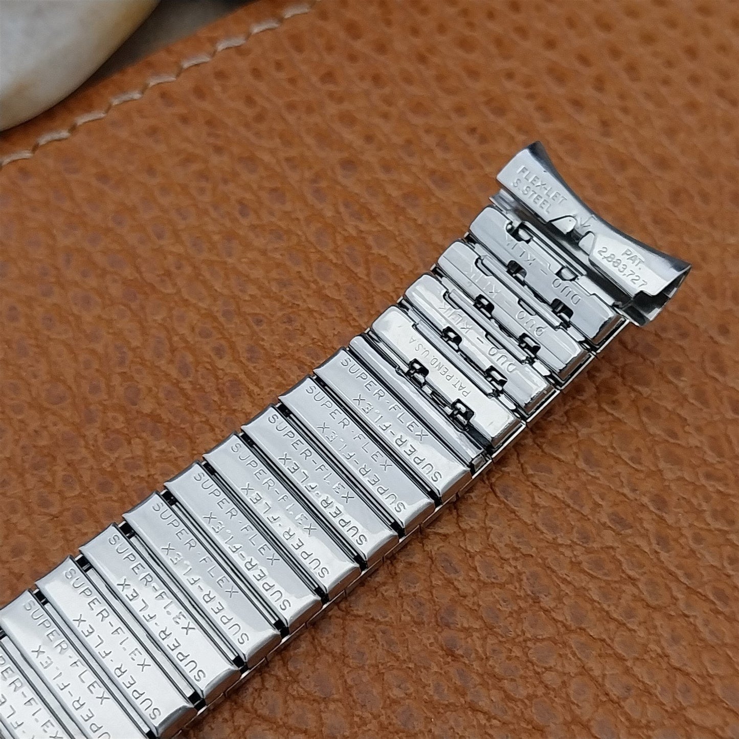 17.2mm 1960s Stainless Steel Expansion Flex-Let Unused nos Vintage Watch Band