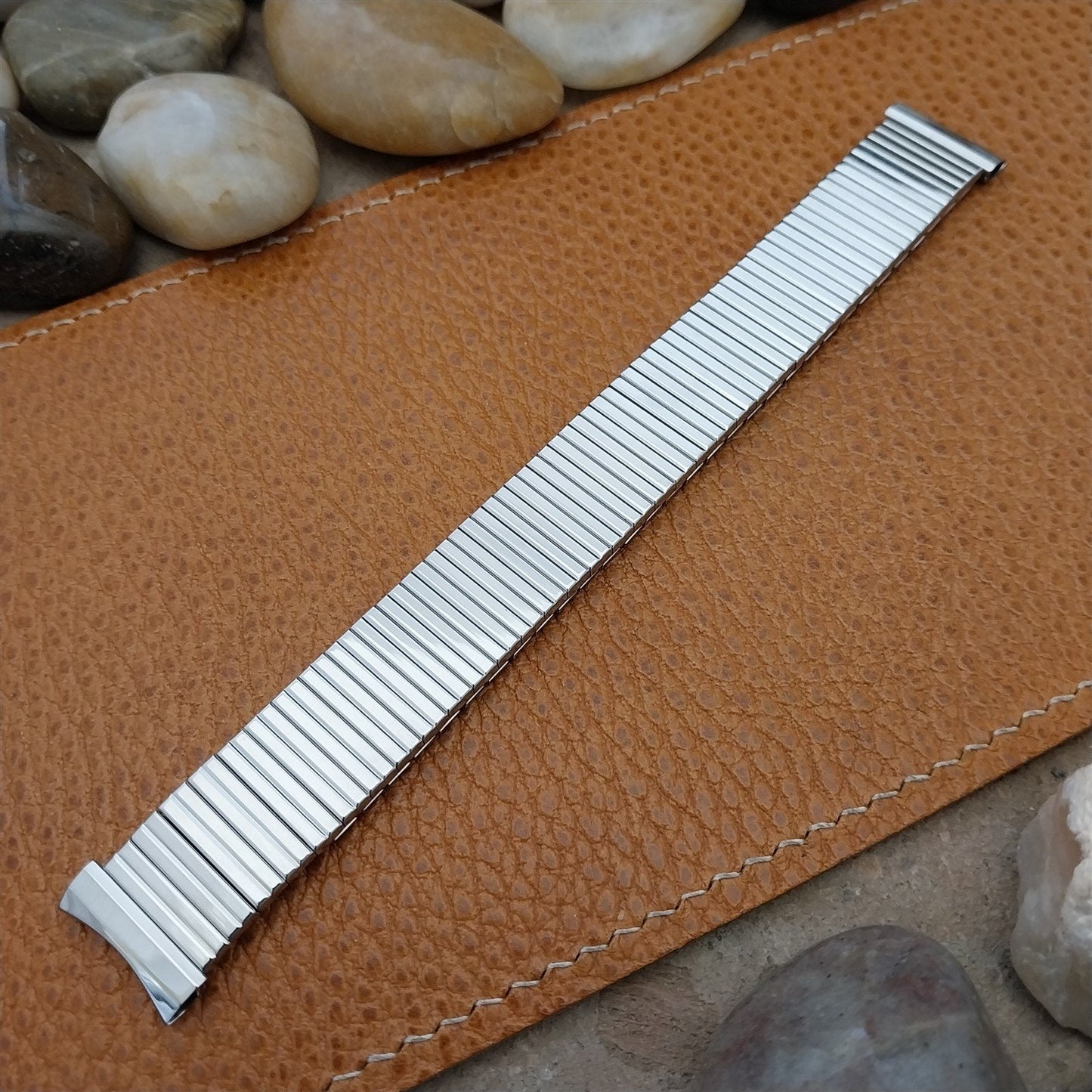 17.2mm 1960s Stainless Steel Expansion Flex-Let Unused nos Vintage Watch Band