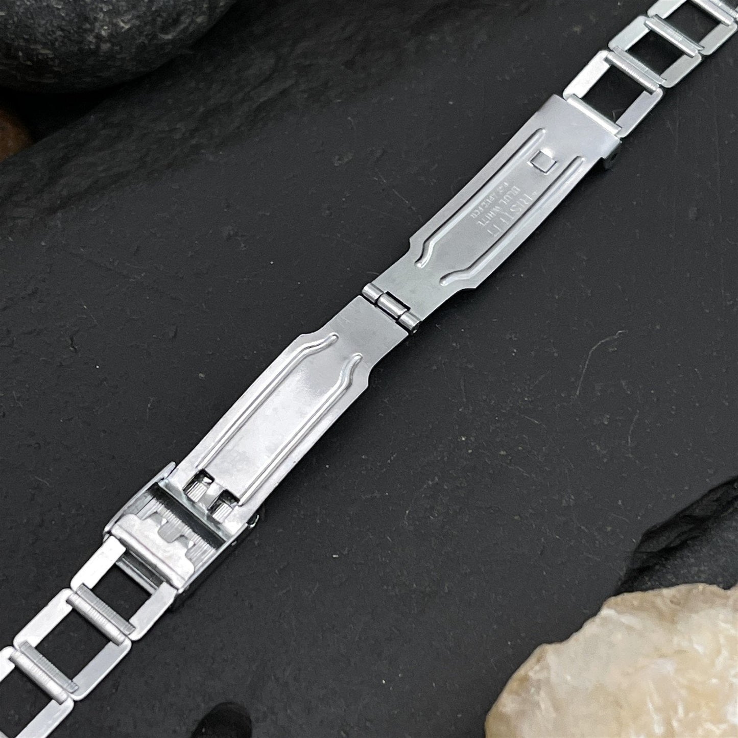 1930s Art Deco Dox-Ova Chromium Plated Ladder Link Womens nos Vintage Watch Band