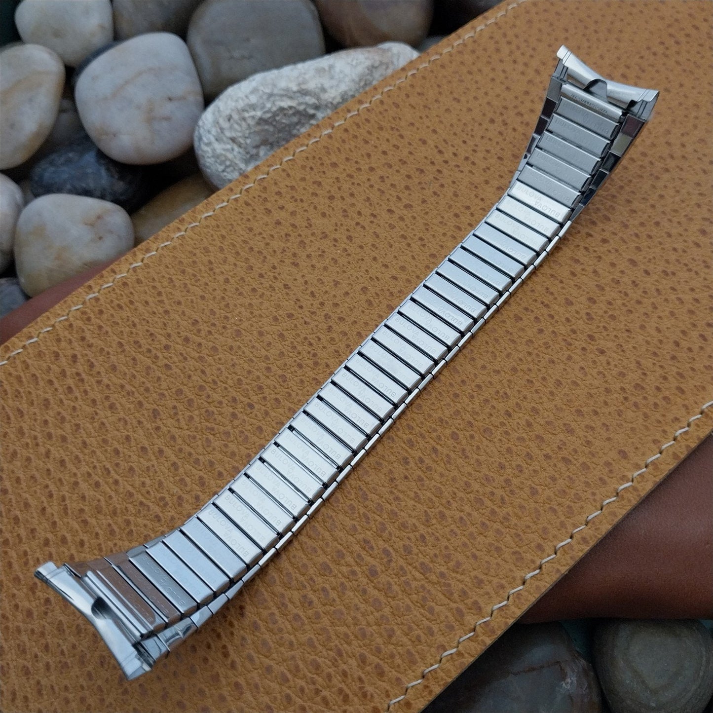 22mm Bulova Stainless Steel Long Expansion NOS Unused 1970s Vintage Watch Band