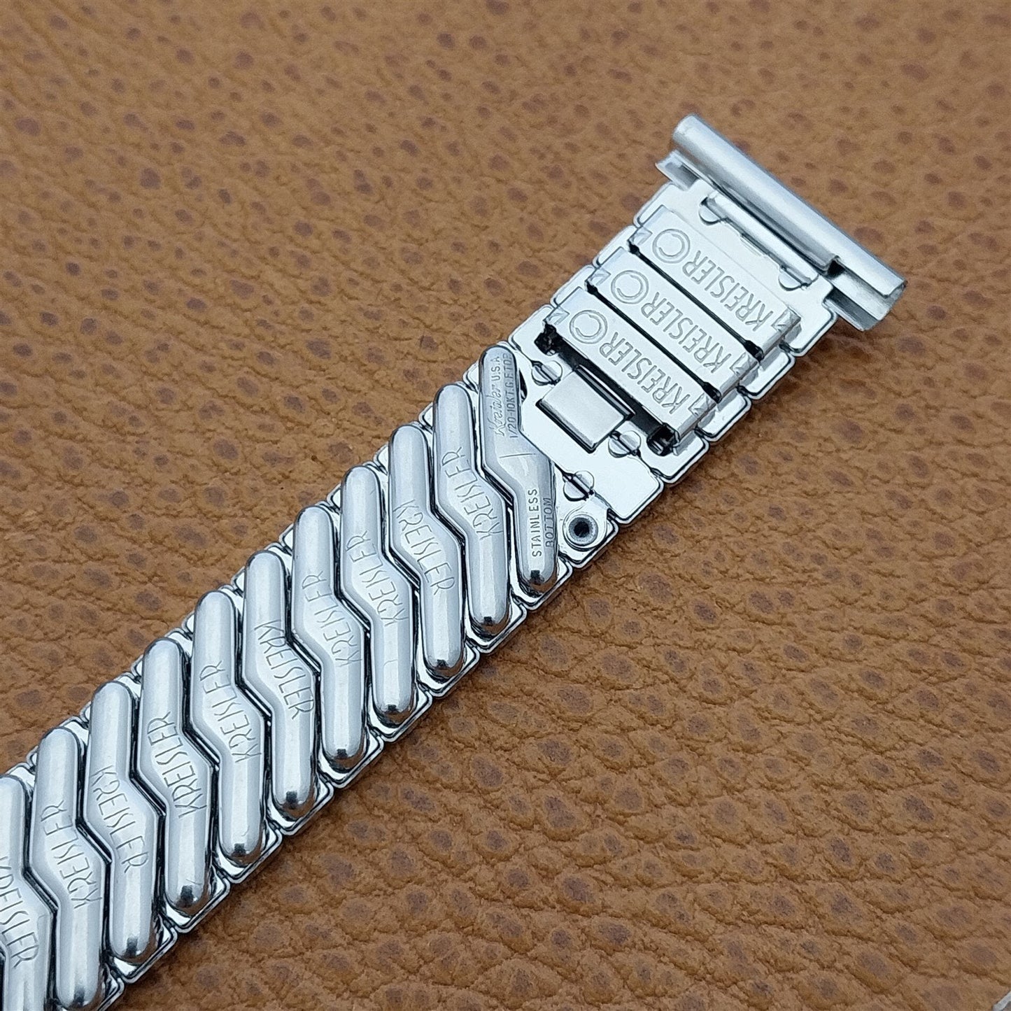 19mm 18mm 16mm Kreisler 10k White Gold-Filled Unused 1950s Vintage Watch Band