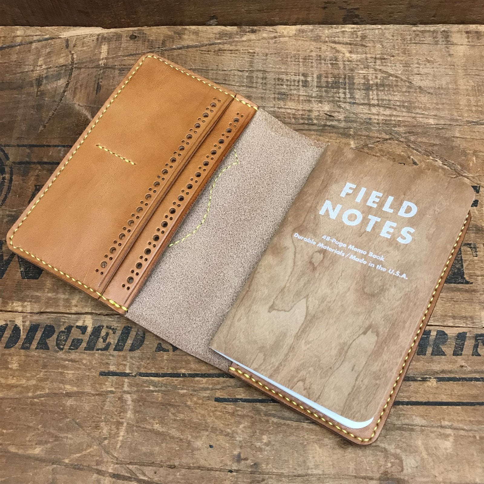 Handmade Saddle Leather Field Notes Notebook Passport Wallet