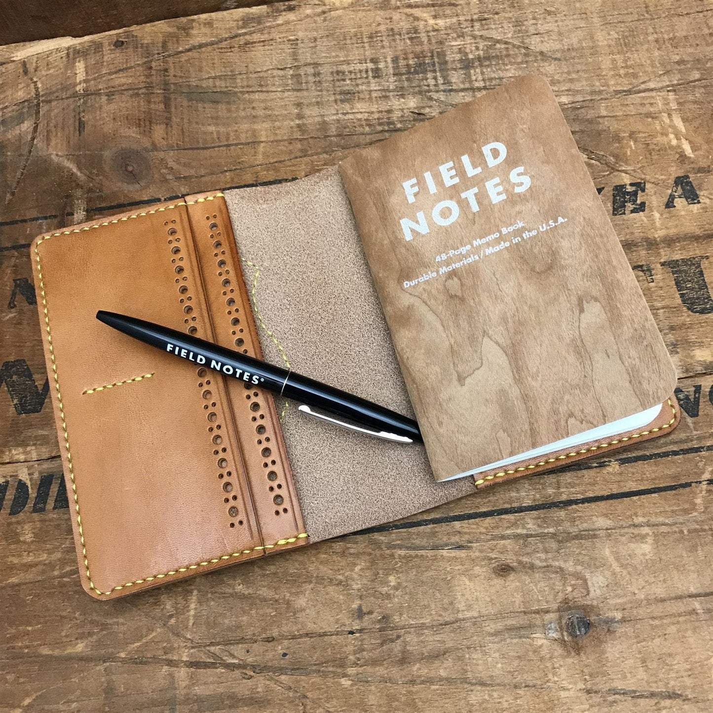 Handmade Saddle Leather Field Notes Notebook Passport Wallet