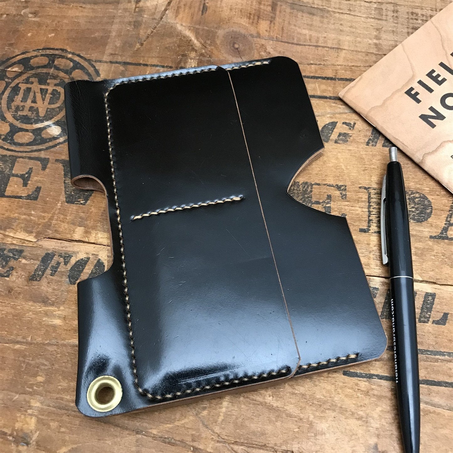 Handmade Shell Cordovan Passport Slipcase Travel Wallet Field Notes Notebook