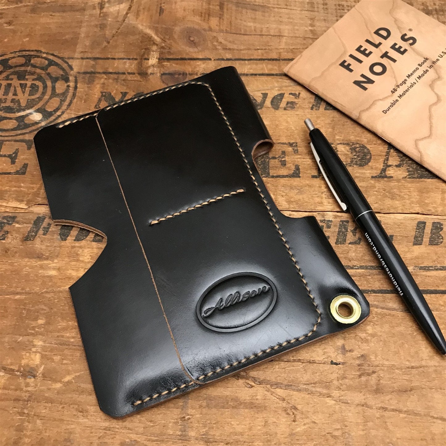 Handmade Shell Cordovan Passport Slipcase Travel Wallet Field Notes Notebook